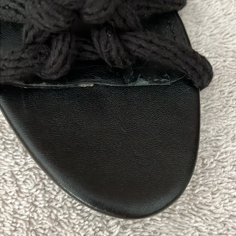 Zara Block Heel Sandals Black & White Lace Up Size Size 6.5 - Picture 15 of 16